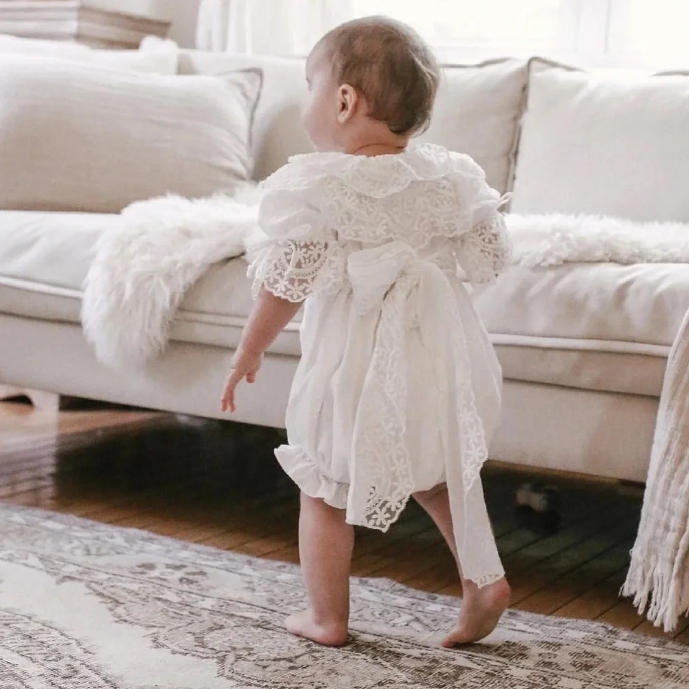 Petite Maison Kids Katherine Embroidered Linen Romper